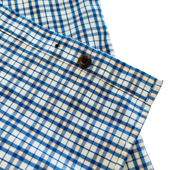 Patagonia Button Up Long Sleeve Shirt Blue Collared Plaid Roll Tab - Womens L - Picture 10 of 14